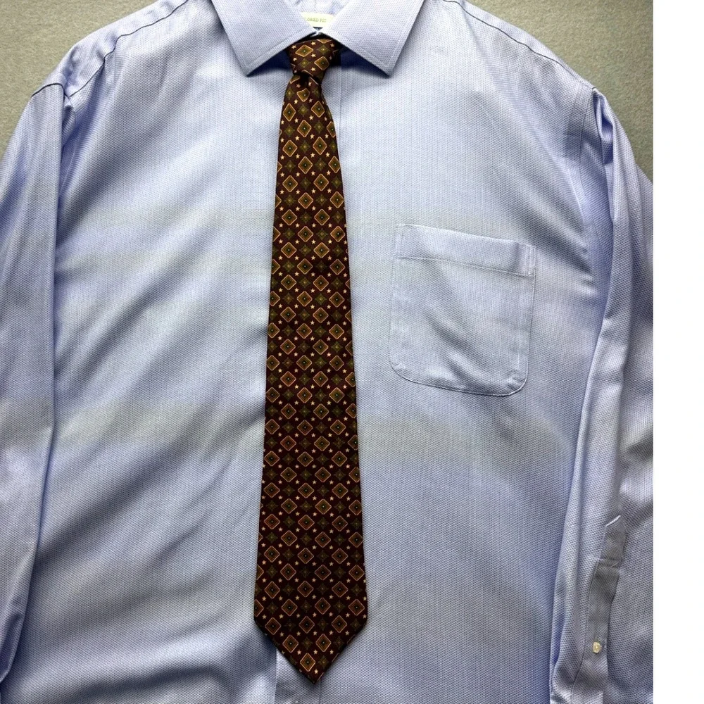 Tommy Hilfiger Mens Classic Heritage Italian Silk Tie Geometric Medallions VTG‎